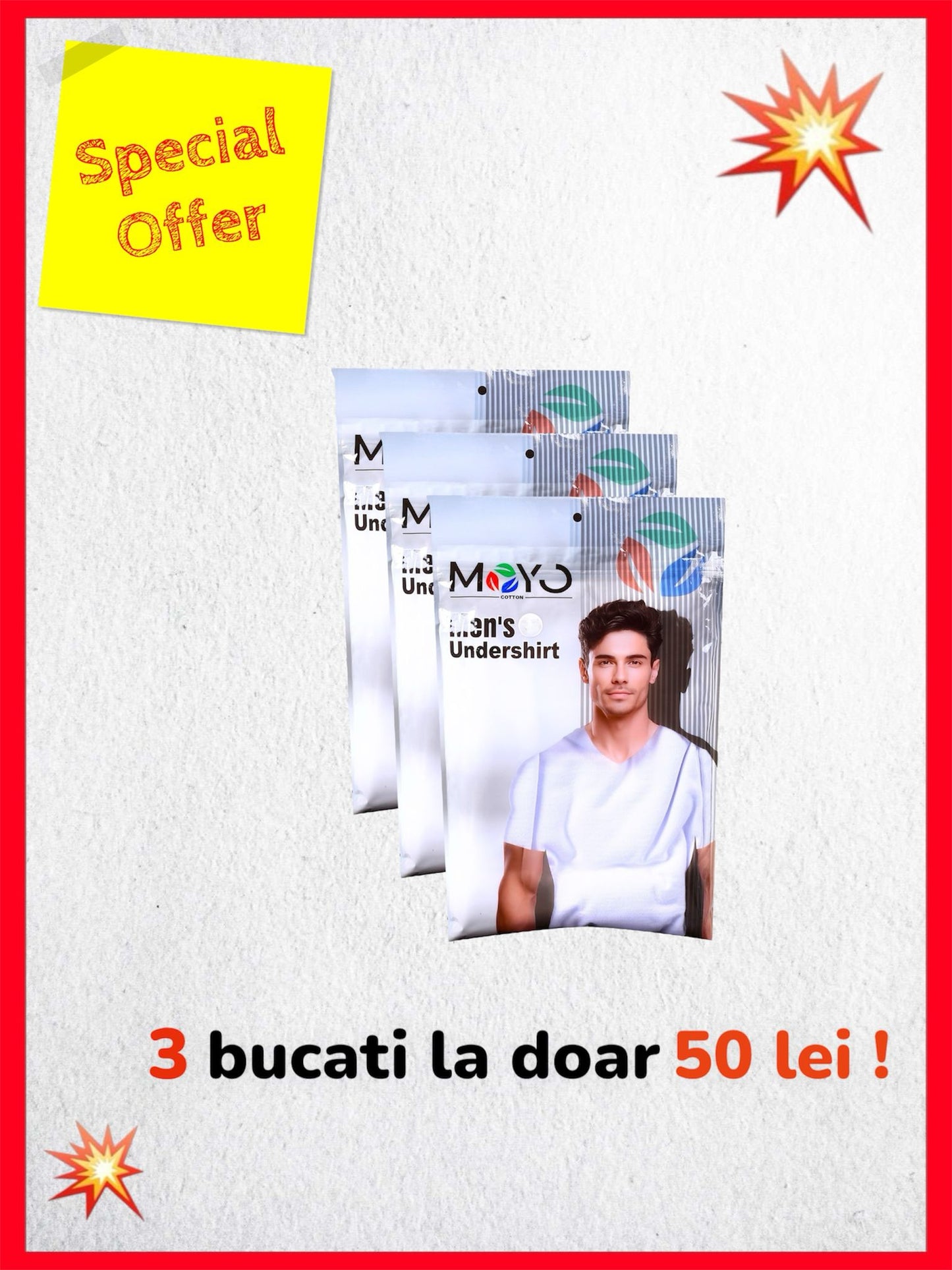 Set 3 x Tricou de casa Barbati ( Decolteu in V)
