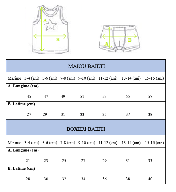 Set boxeri si maiou baieti (Model 5)