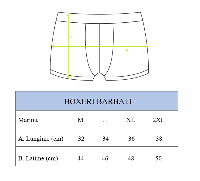 Boxeri Barbati ( 6 bucati per set )