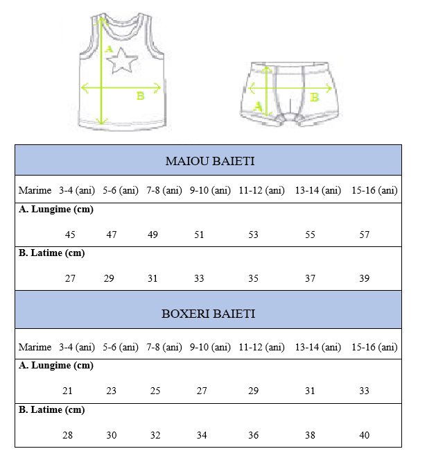 Set boxeri si maiou baieti (Model 1)