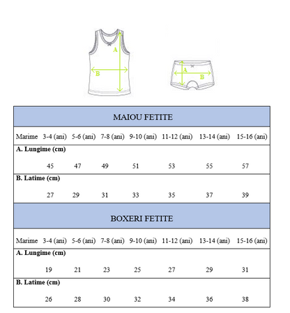 Set boxeri si maiou fetite (Model 2)